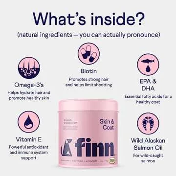 Finn Skin & Coat Salmon Oil Supplement for Dogs - Shiny Coat