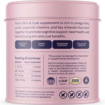 Finn Skin & Coat Salmon Oil Supplement for Dogs - Shiny Coat