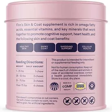 Finn Skin & Coat Salmon Oil Supplement for Dogs - Shiny Coat