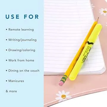 LAPGEAR MyStyle Portable Lap Desk with Cushion - Pink Daisy - Fits up to 15.6 Inch Laptops - Style No. 45336