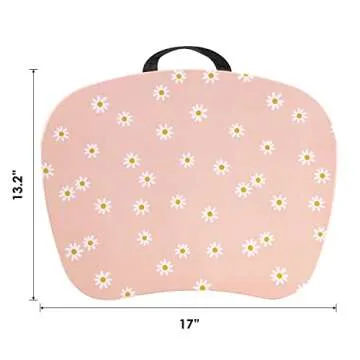 LAPGEAR MyStyle Portable Lap Desk with Cushion - Pink Daisy - Fits up to 15.6 Inch Laptops - Style No. 45336