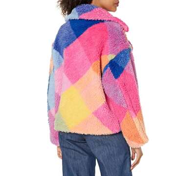 Stylish [BLANKNYC] Women's Coat | Luxurious Plaid Teddy Jacket