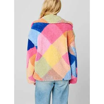 Stylish [BLANKNYC] Women's Coat | Luxurious Plaid Teddy Jacket