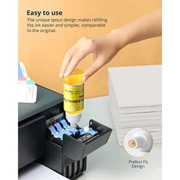 Hiipoo Sublimation Ink Set with 110 Sheet Sublimation Paper 8.5x11” 120G, 2 Pack Teflon Sheet, Heat Tape Compatible for Inkjet Printer ET-2720 ET-2760 ET-2800 ET-2803 ET-2400 ET-4700 ET-4800 ET-15000