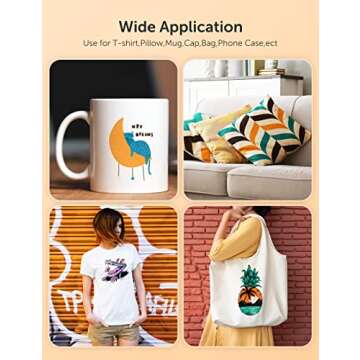 Hiipoo Sublimation Ink Set with 110 Sheet Sublimation Paper 8.5x11” 120G, 2 Pack Teflon Sheet, Heat Tape Compatible for Inkjet Printer ET-2720 ET-2760 ET-2800 ET-2803 ET-2400 ET-4700 ET-4800 ET-15000