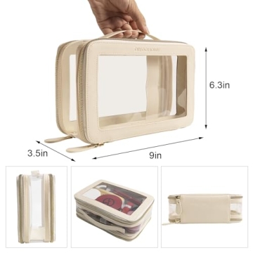 DIYOOHOMY Clear Makeup Bag with Double Sided Storage