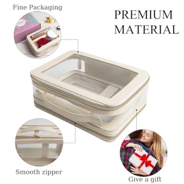 DIYOOHOMY Clear Makeup Bag with Double Sided Storage