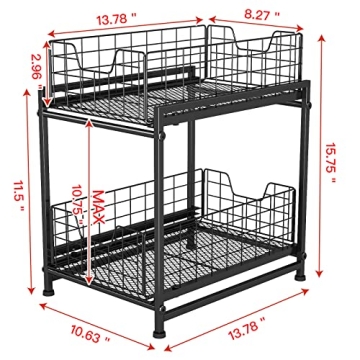 LIDYUK Under Sink Organizer - 2-Tier Storage Solution