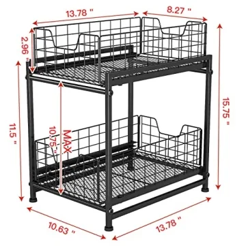 LIDYUK Under Sink Organizer - 2-Tier Storage Solution