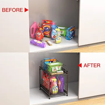 LIDYUK Under Sink Organizer - 2-Tier Storage Solution