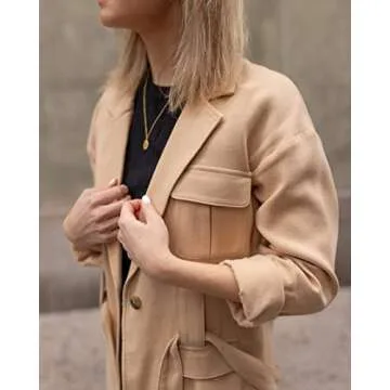 Golden Sand Tie-Front Utility Jacket for Women - The Drop
