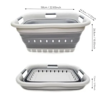 SAMMART 41L Collapsible Laundry Basket - Space-Saving Design