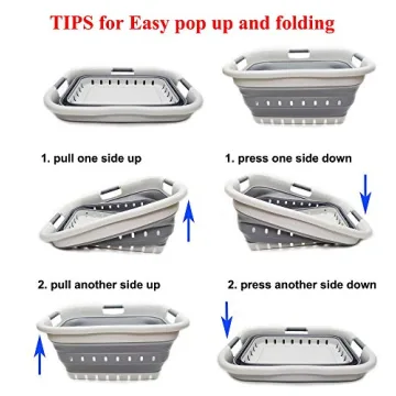 SAMMART 41L Collapsible Laundry Basket - Space-Saving Design