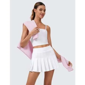 CRZ YOGA Women's Cute Pleated High Waisted Skirt