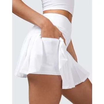 CRZ YOGA Women's Cute Pleated High Waisted Skirt