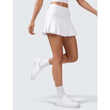 CRZ YOGA Women's Cute Pleated High Waisted Skirt