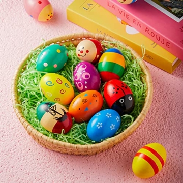 JOYIN Wooden Egg Shakers for Easter Fun and Play