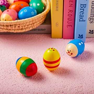 JOYIN Wooden Egg Shakers for Easter Fun and Play