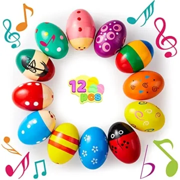 JOYIN Wooden Egg Shakers for Easter Fun and Play