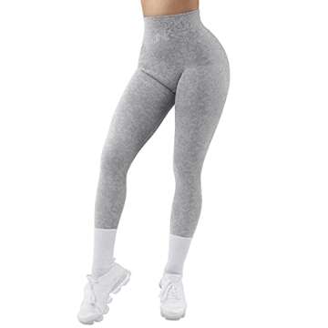 RXRXCOCO Women Seamless Butt Lifting Leggings TIK Tok Booty Lifting Leggings for Women Workout Gym High Waisted Yoga Pants Grey Medium
