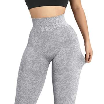 RXRXCOCO Women Seamless Butt Lifting Leggings TIK Tok Booty Lifting Leggings for Women Workout Gym High Waisted Yoga Pants Grey Medium