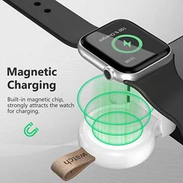 𝟐𝟎𝟐𝟒 𝐔𝐩𝐠𝐫𝐚𝐝𝐞𝐝 for Apple Watch Wireless Charger 2 Pack, Portable iWatch Charger, Travel Cordless Charger, Magnetic Wireless Charging Compatible for Apple Watch 10/Ultra/9/8/7/6/5/4/3/2/1/SE