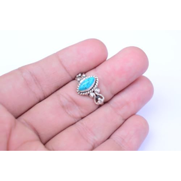 Handmade 925 Sterling Silver Turquoise Ring for Women