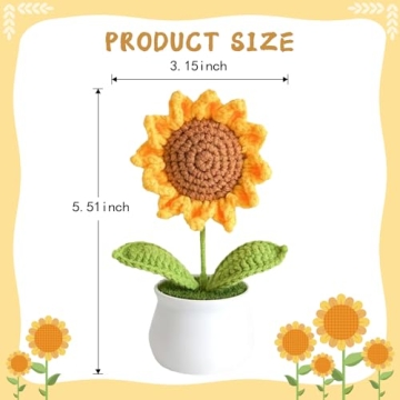 Sunflower Crochet Flower for Home Decor & Car