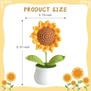Sunflower Crochet Flower for Home Decor & Car