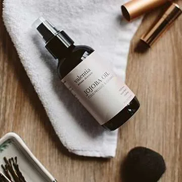 Valentia Jojoba Oil Organic Cold Pressed Unrefined | 100% Pure Natural Oil 4 Ounce| Multipurpose Moisturizer For Face Hair Skin And Nails