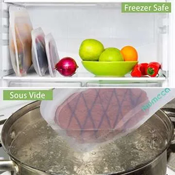 Reusable Silicone Food Bags, Nomeca BPA-FREE Reusable Sandwich Bags Lunch Bag Snack Containers Eco-Friendly Storage Bags Sous Vide Freezer Microwave Dishwasher Safe Airtight Leakproof (3 Packs)