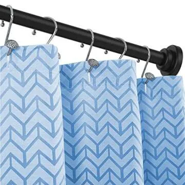 Ausemku Shower Curtain Rod Tension - 26-76 Inch Never Rust Non-Slip Spring Tension Curtain Rod No Drilling Stainless Steel Curtain Rod Use Bathroom Kitchen（Black）