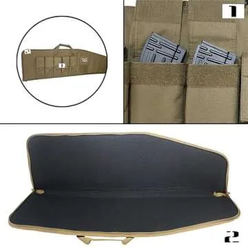 FieldTEQ Rifle Cases - Heavy-Duty, Waterproof Nylon, Shoulder Strap and 5 Pouch Rifle Case - Ideal for Soft Rifle Bag, Airsoft Gun Case, Hunting Gear - Coyote Tan 42"