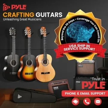 Pyle Left Handed Beginner Acoustic Guitar Kit, 4/4 Full Size All Wood Build Nylon String Instrument with Capo, Gig Bag, Strap, Extra String Set, Guitars for Beginners Adults Youth, 40" Natural Gloss