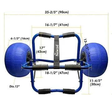 Newcod Kayak Dolly with 12-Inch Balloon Wheels for Beaches