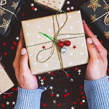 Lainrrew 3 Rolls Christmas Twine, 984 Feet Bakers Twine Natural Jute Twine Cotton Twine Packing Stri...