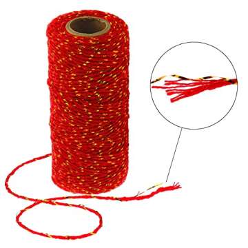 Lainrrew 3 Rolls Christmas Twine, 984 Feet Bakers Twine Natural Jute Twine Cotton Twine Packing String Cord Rope for Gift Wrapping, Baking, Arts Crafts, Gardening, Festival Decoration (Mix 4)