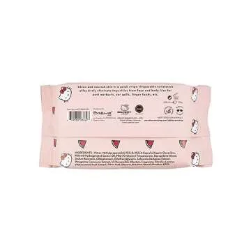 Creme Shop Hello Kitty Hydrating Watermelon Cleansing Towelettes - 3-in-1 Luxury