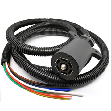 NEWSUN® 8.2ft RV-Ready 7-Way Plug Cord Wiring Harness for Trailers