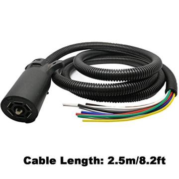NEWSUN® 8.2ft RV-Ready 7-Way Plug Cord Wiring Harness