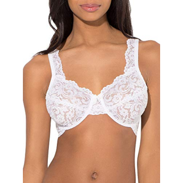 Smart & Sexy Women's Signature Lace Unlined Underwire Bra, White 2pk, 34C