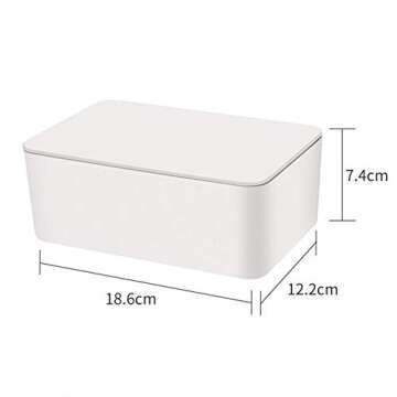 DEF Wipes Dispenser, Polypropylene Baby Wipes Case Sealed Keeps Wet Tissue Fresh Flushable Case Holders Easy Open and Close Non-Slip for Desk Office Dorm Kitchen Washroom Vanity (White)
