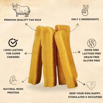 Yak Cheese Dog Chews - Healthy, Odorless & Long-Lasting Treats