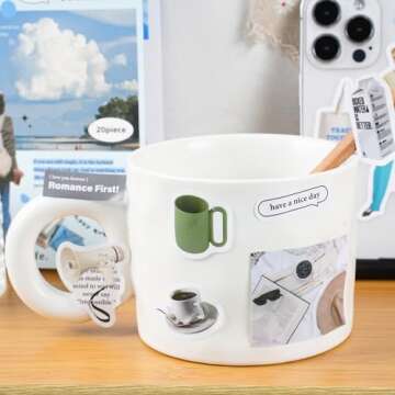 Sticker Book for Adults,Washi Stickers for Journaling 20 Sheets Ephemera Sticker Book for Bullet Junk Journal Supplies 260pcs People Flowers Quotes Vintage Scrapbooking Stickers Set for Art Craft