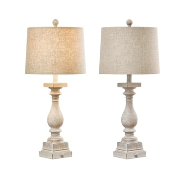 Dimmable Touch Control Farmhouse Lamps with USB Ports