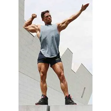 Jed North Men's Fitted Shorts Bodybuilding Workout Gym Running Tight Lifting Shorts Navy Small