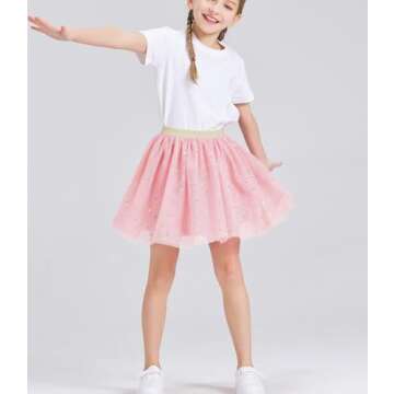 DaniChins Layered Tutu Skirts for Girls - Comfortable & Colorful
