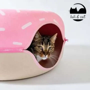 Luli & Cat Sprinkled Donut Cat Tunnel Bed for Playtime