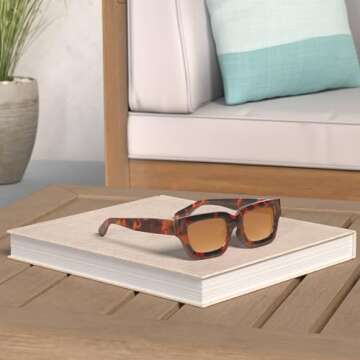 FEISEDY Retro 90s Square Sunglasses for Women Men Trendy Chunky Rectangle Sunglasses UV400 Protectio...