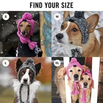 Canada Pooch Pom Pom Winter Dog Protection Hat - Knitted Warm Dog Beanie | Cozy Dog Cap with Tassel, Keeps Dogs Comfy on Cold Days, Breathable Ear Slits, Great for Dogs Pink/M